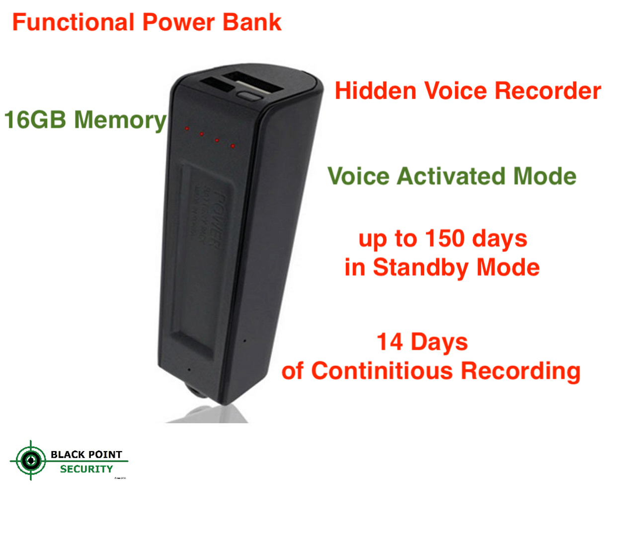 Spy Voice Recording device in Functional Power Bank